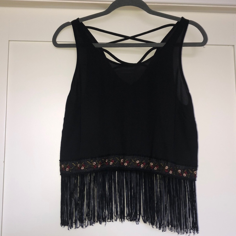 Black cropped top